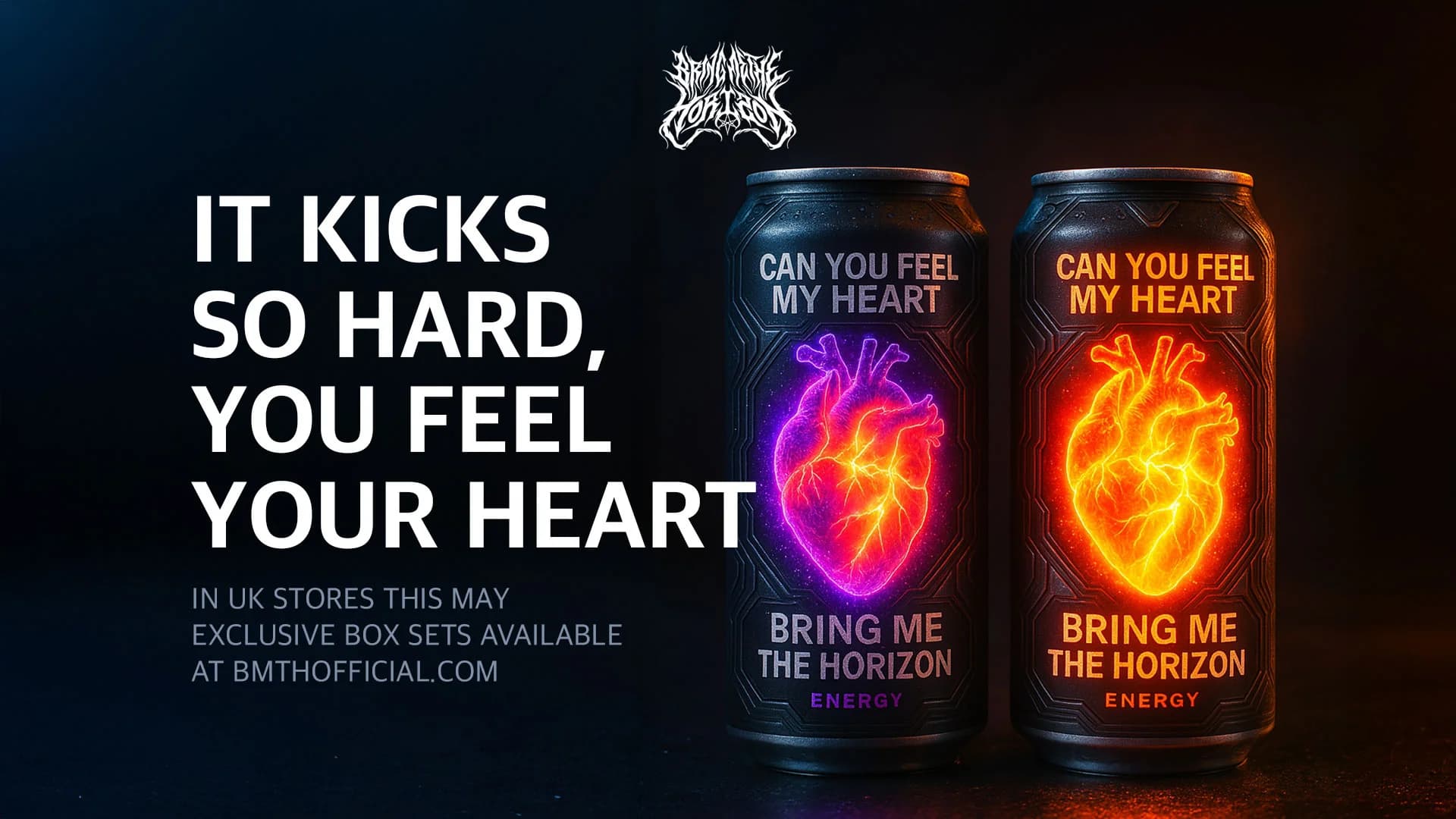 Bring Me The Horizon launchen eigenen Energy Drink – „Can You Feel My Heart Energy“ in 2 Sorten