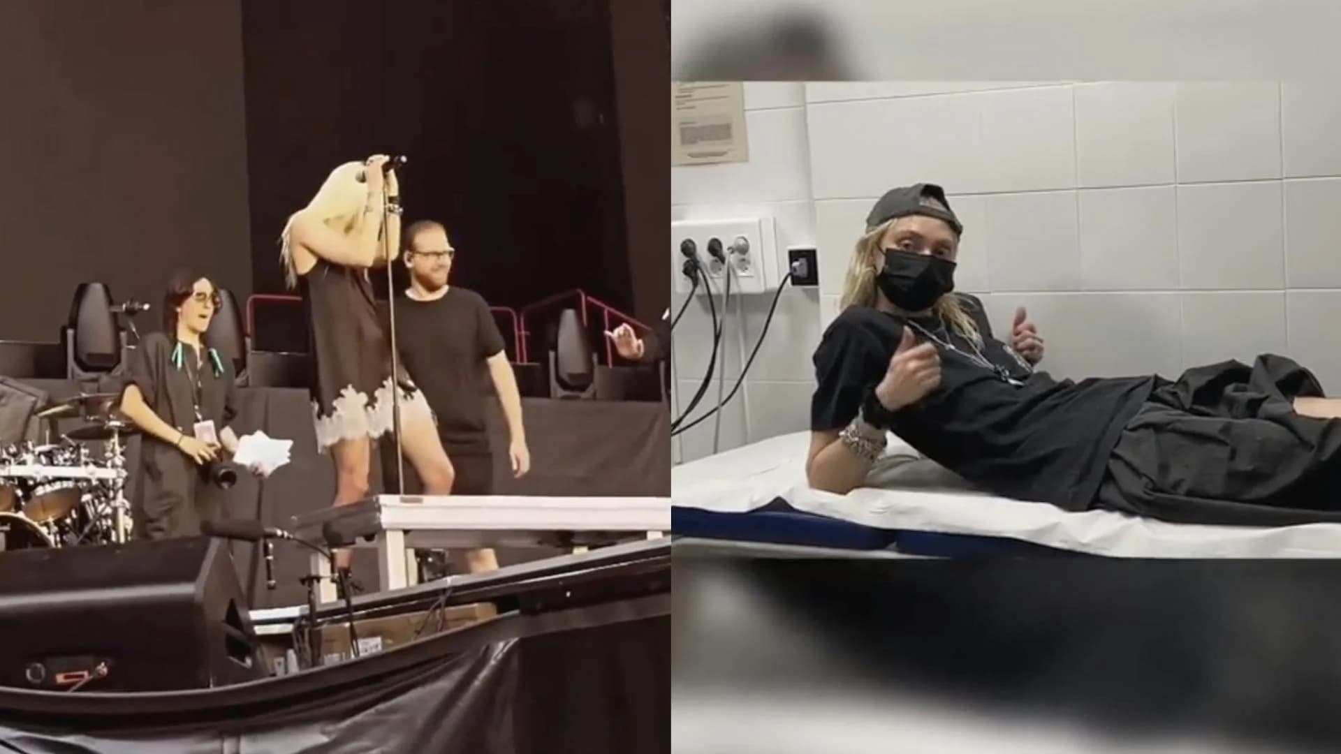 Taylor Momsen (The Pretty Reckless) während Auftritt im AC/DC-Vorprogramm von Fledermaus gebissen