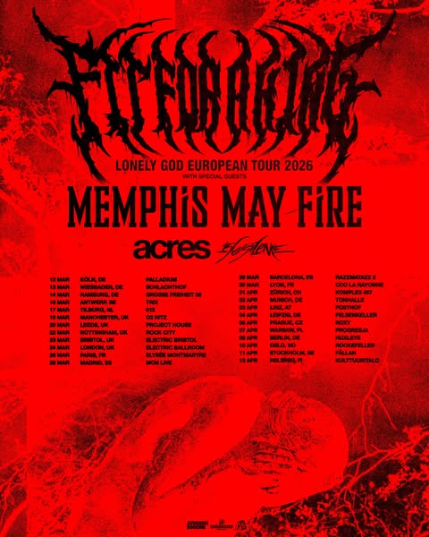Fit For A King Lonely God Europa Tour 2026 Plakat