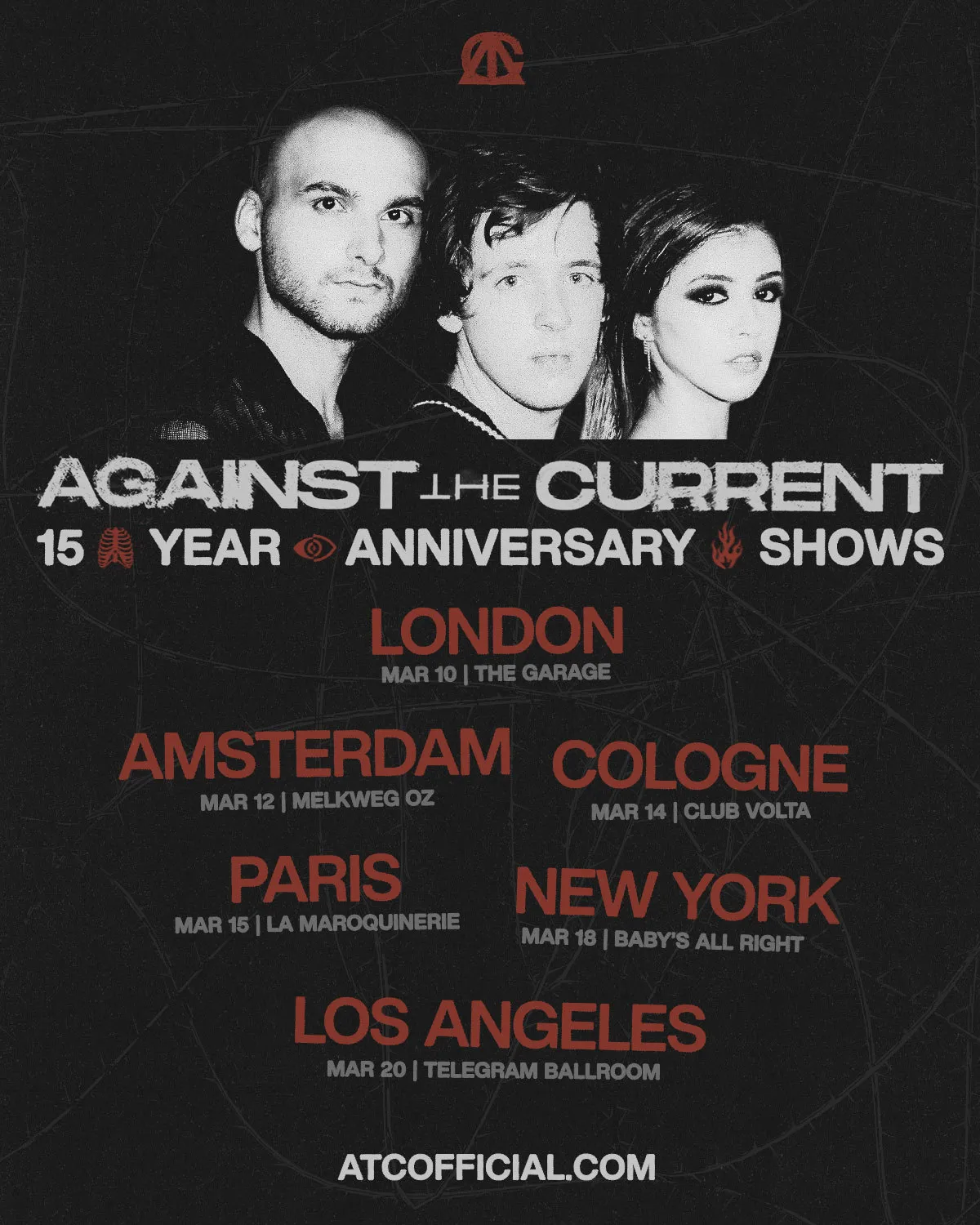 Against The Current 15 Year Anniversary Shows Plakat