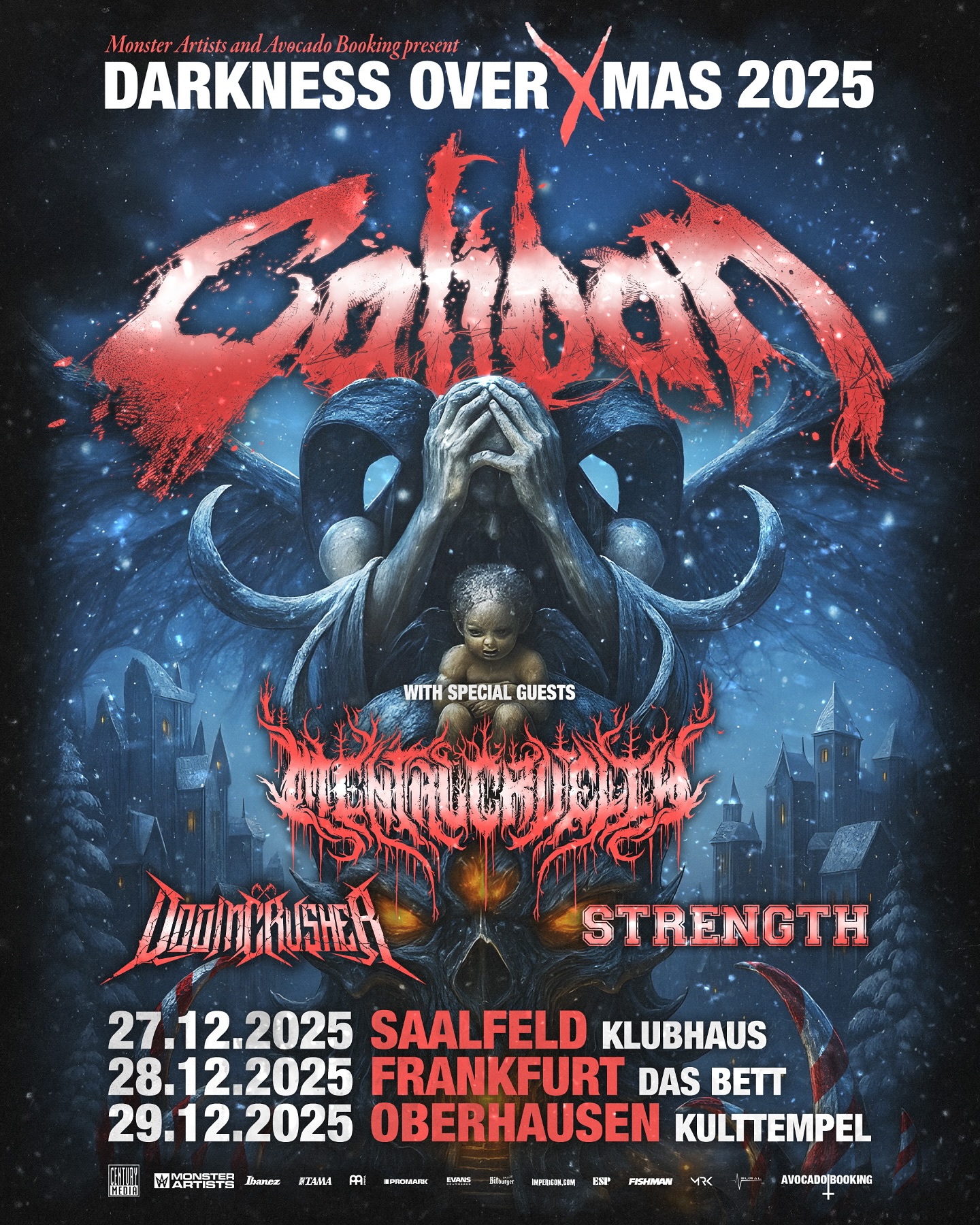 Caliban Darkness Over X-Mas Tour 2025 Plakat