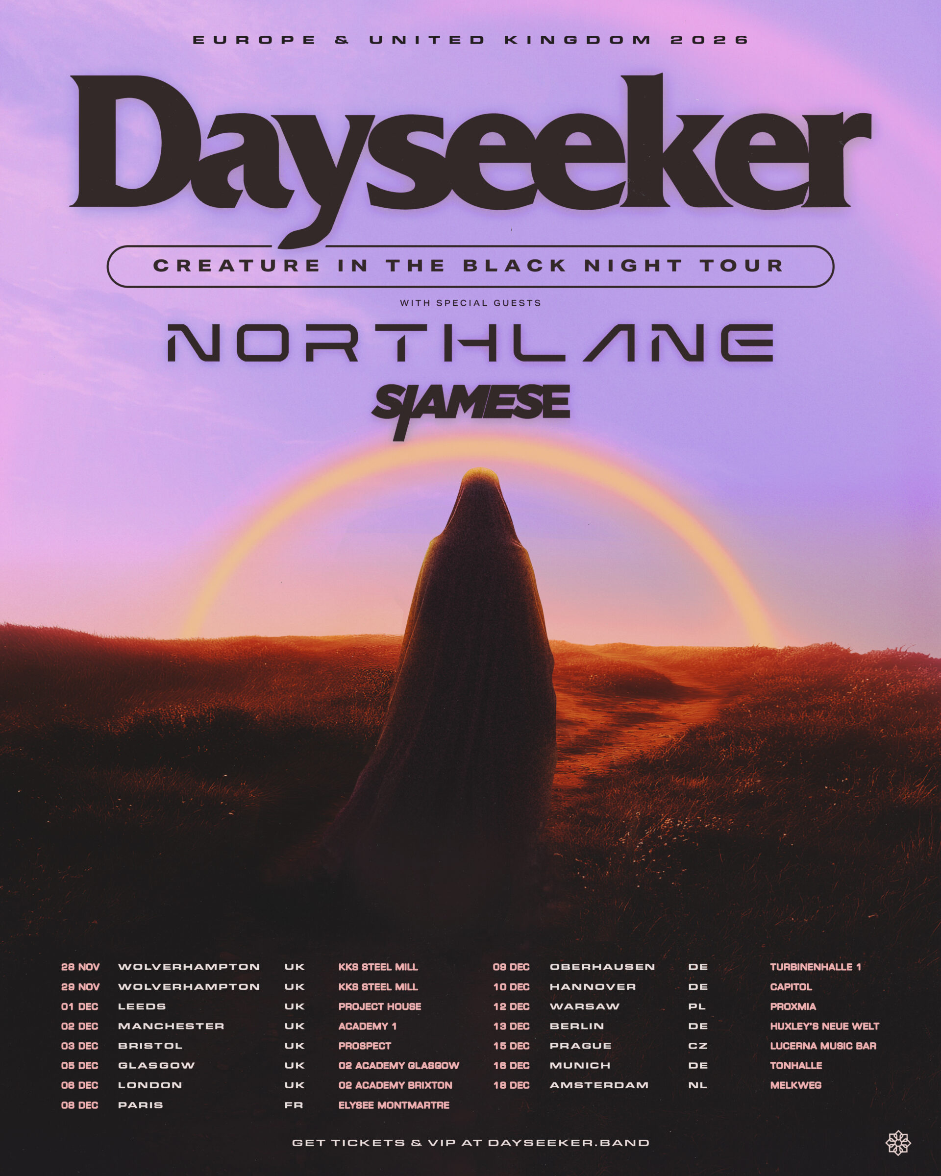 Dayseeker Creature In the Black Night Tour 2026 Plakat