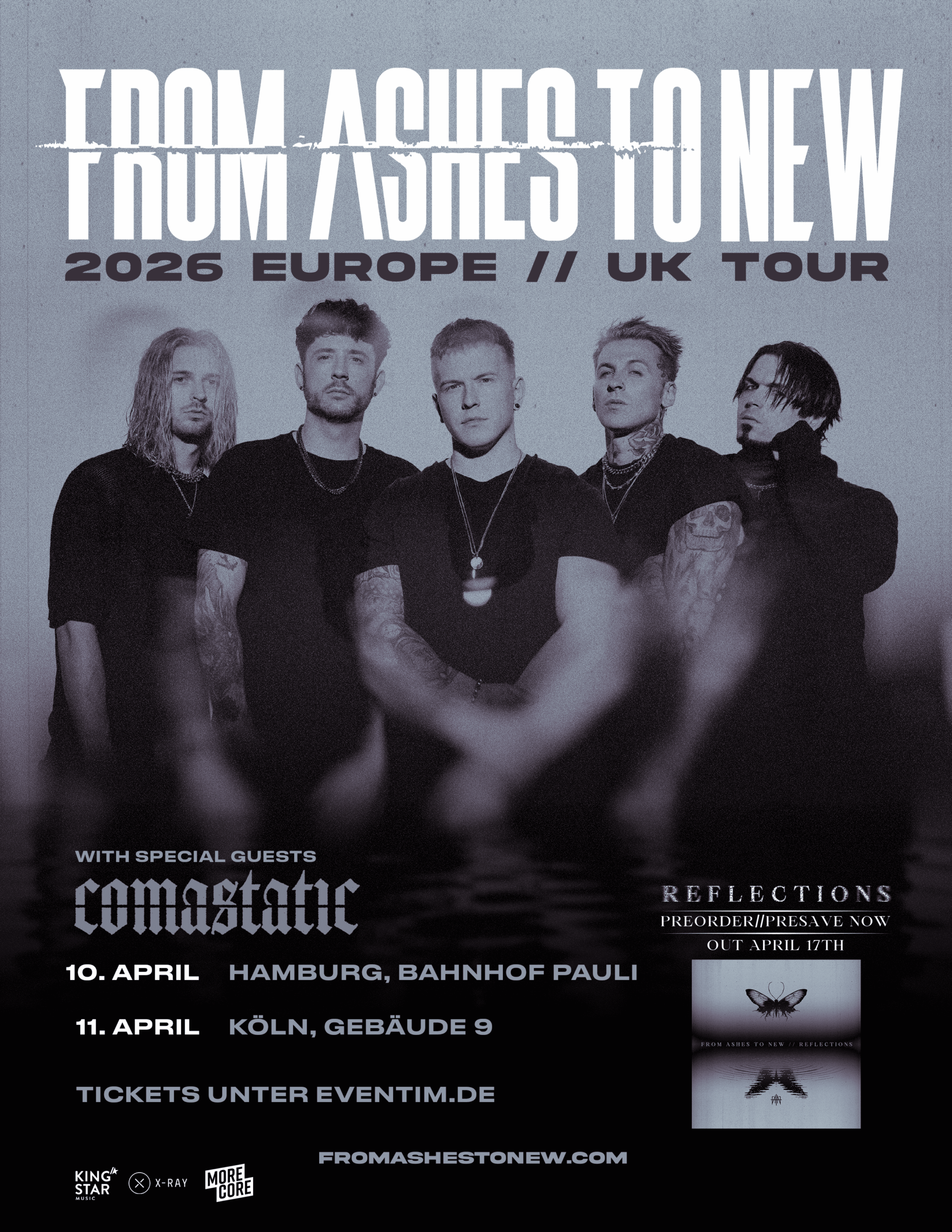 From Ashes to New & Comastatic - 2026 Europe // UK Tour - Tourposter