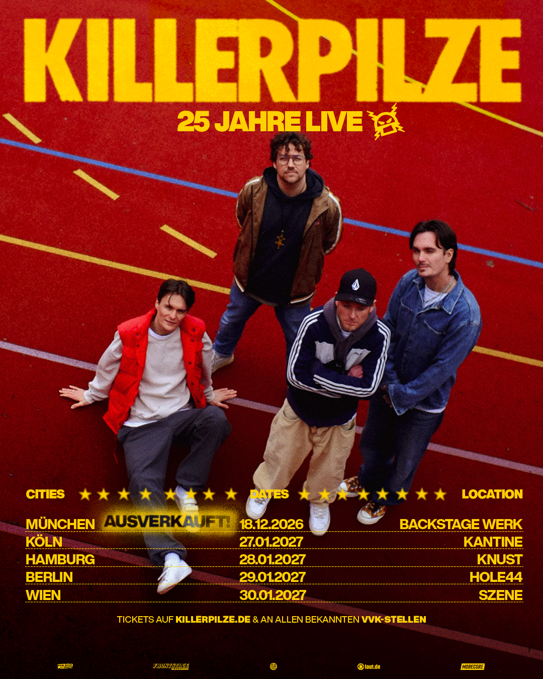 Killerpilze 25 Jahre Killerpilze Tour 2027 Plakat