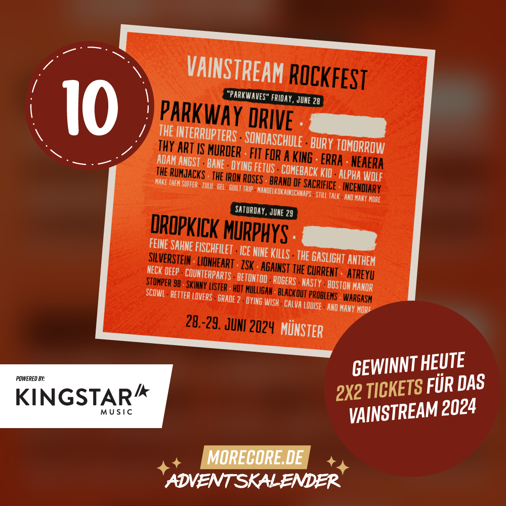 Tag 10 Gewinnt 2x2 Tickets für das Vainstream Rockfest 2024