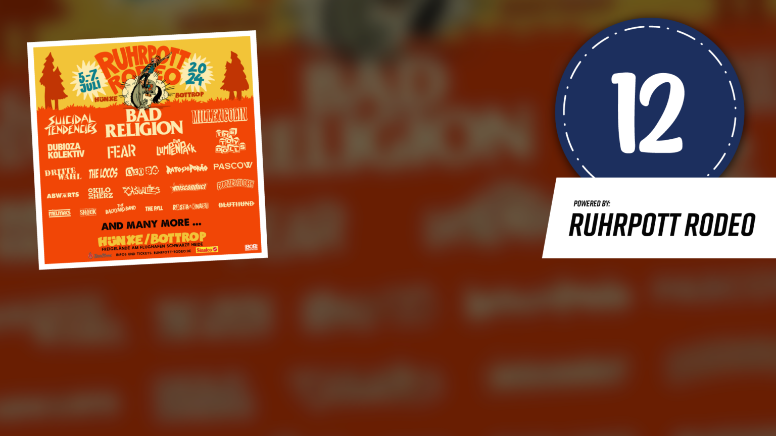 Tag 12 Gewinnt 1x2 Tickets für das Ruhrpott Rodeo 2024!