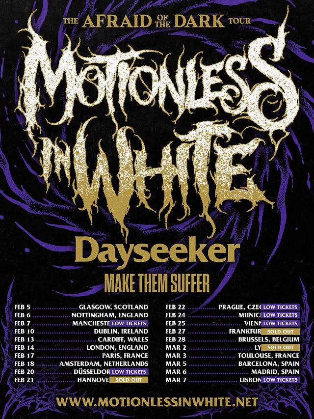 Motionless In White Afraid Of The Dark Tour 2026 Konzerte Tickets