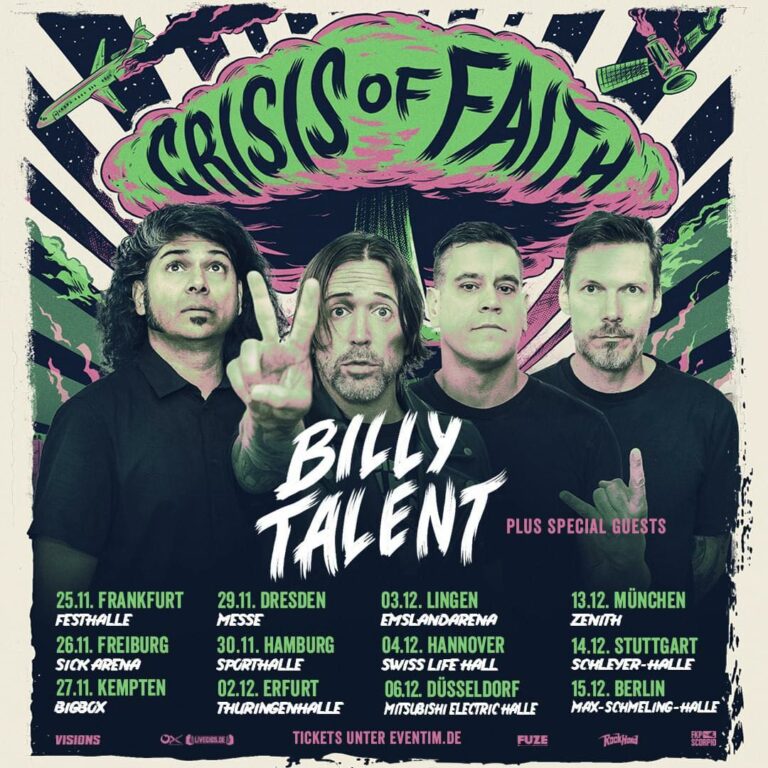 Billy Talent Crisis of Faith Tour 2022 Tickets jetzt auf MoreCore.de