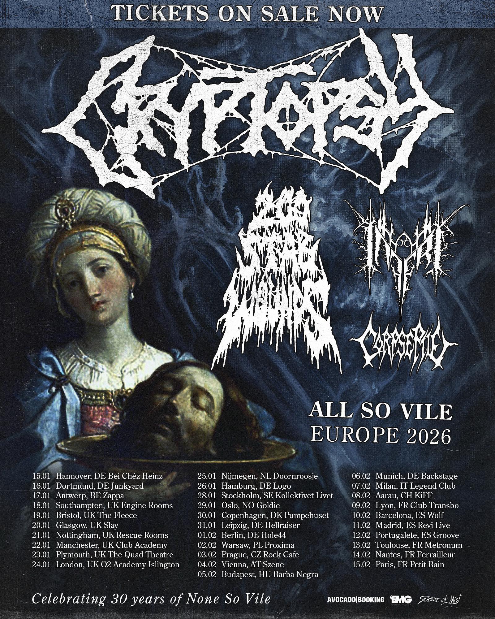 Cryptopsy All So Vile Tour 2026 Konzerte Tickets