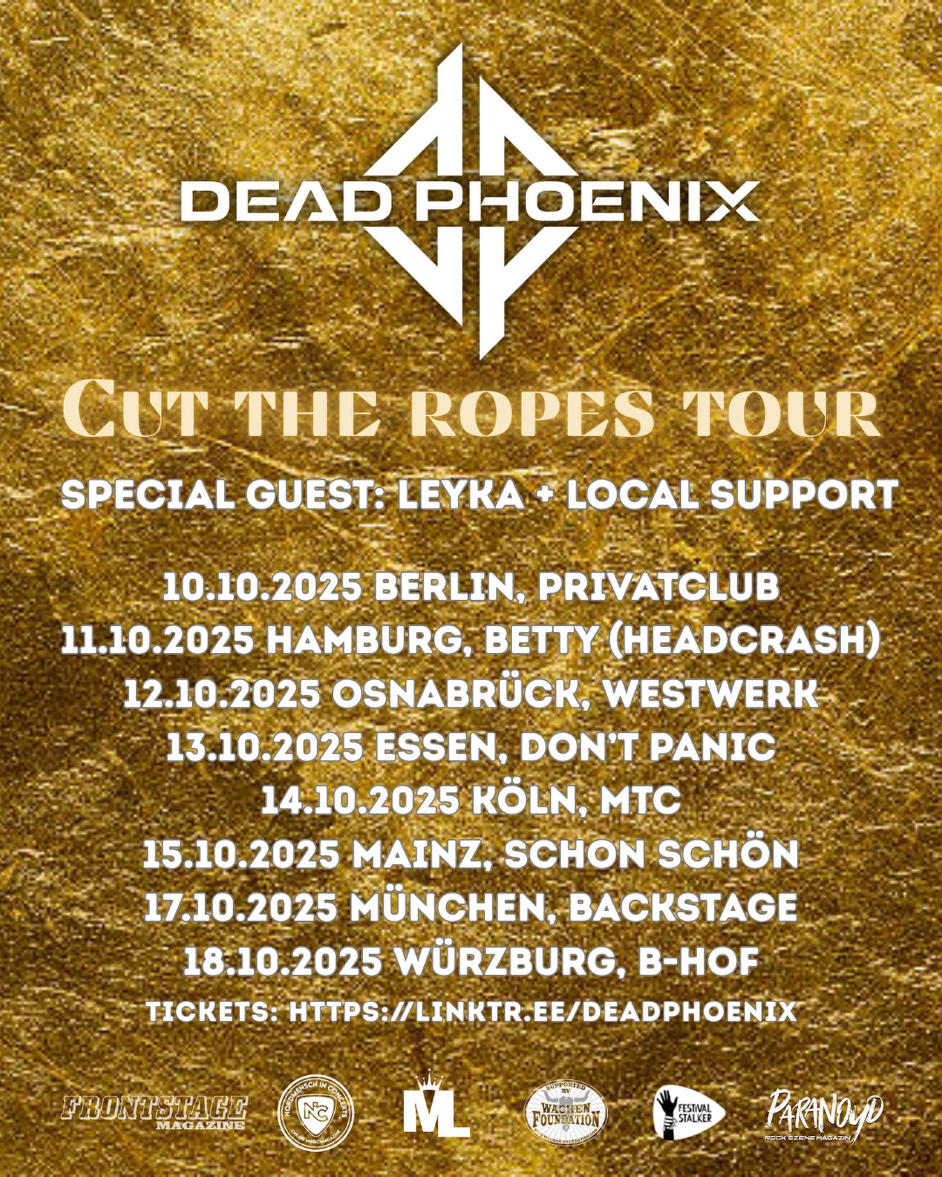 Dead Phoenix Cut The Ropes Tour 2025 Plakat