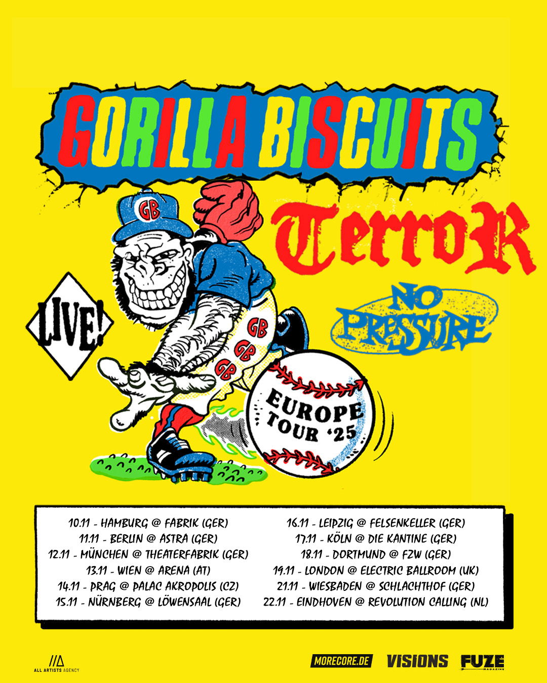 Gorilla Biscuits Tour 2025 Plakat