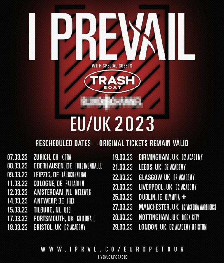 I Prevail Tour 2023 Tickets jetzt auf MoreCore.de sichern
