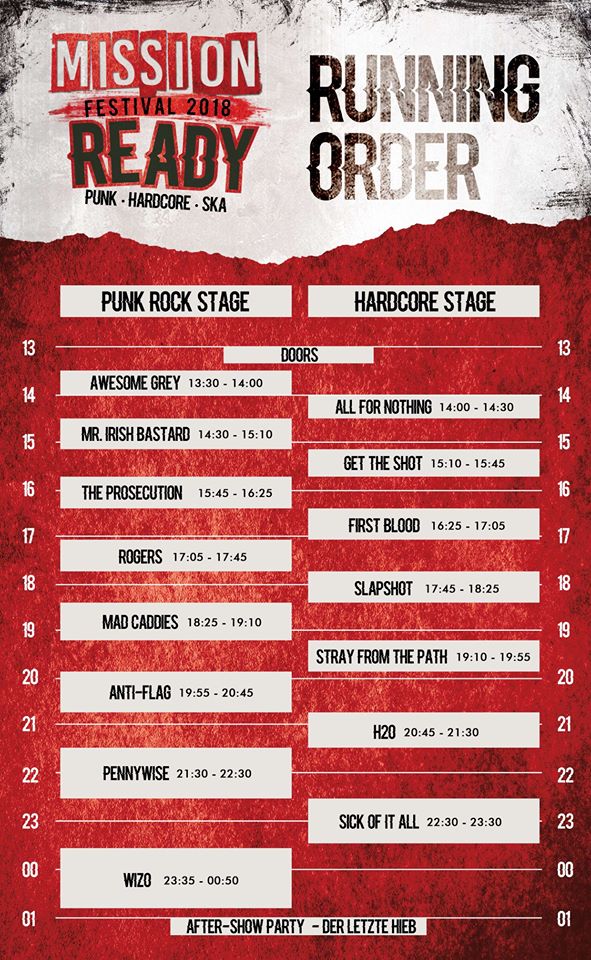 Mission Ready Festival gibt seine Running Order für 2018 bekannt