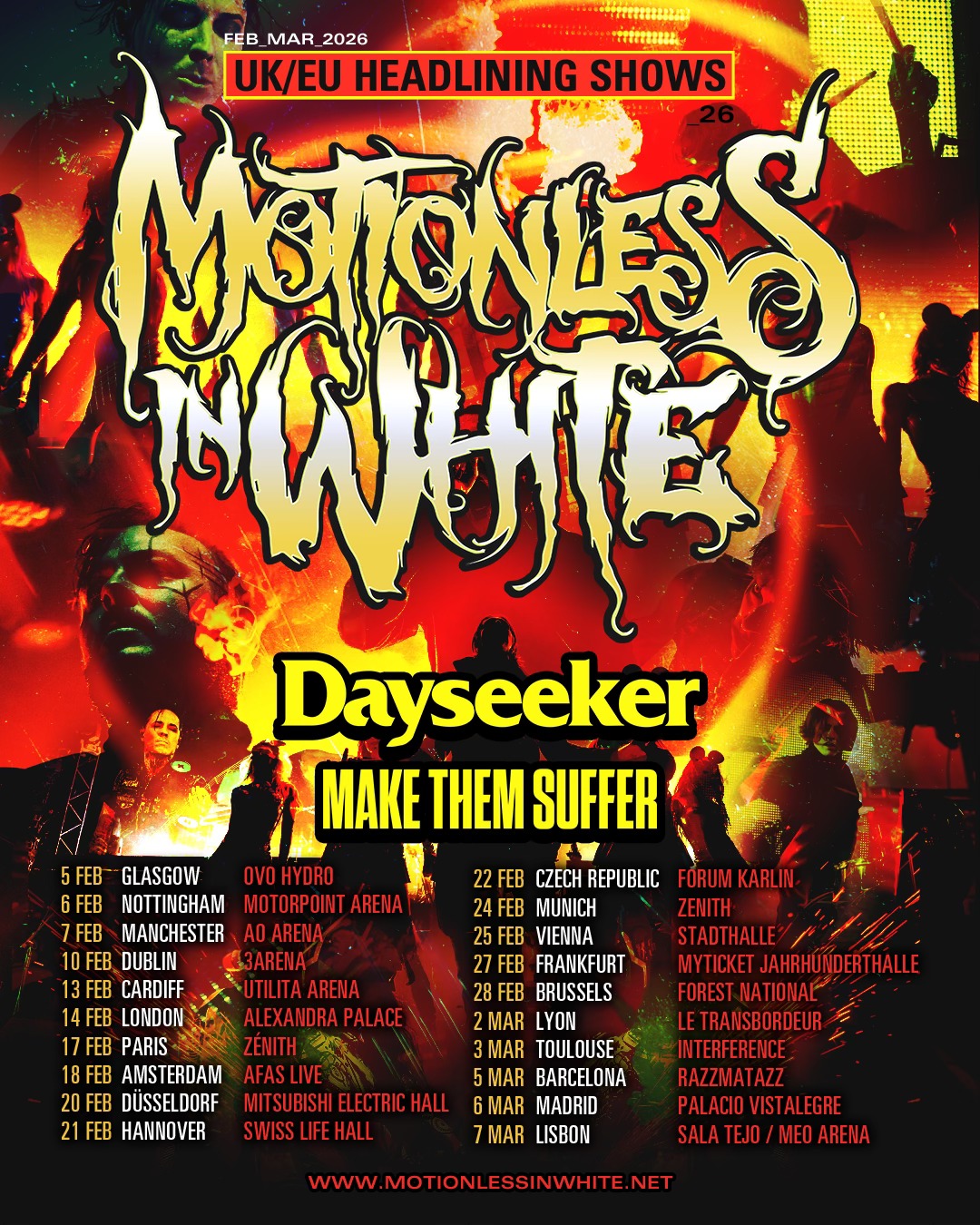 Motionless In White Tour 2026 Konzerte Tickets