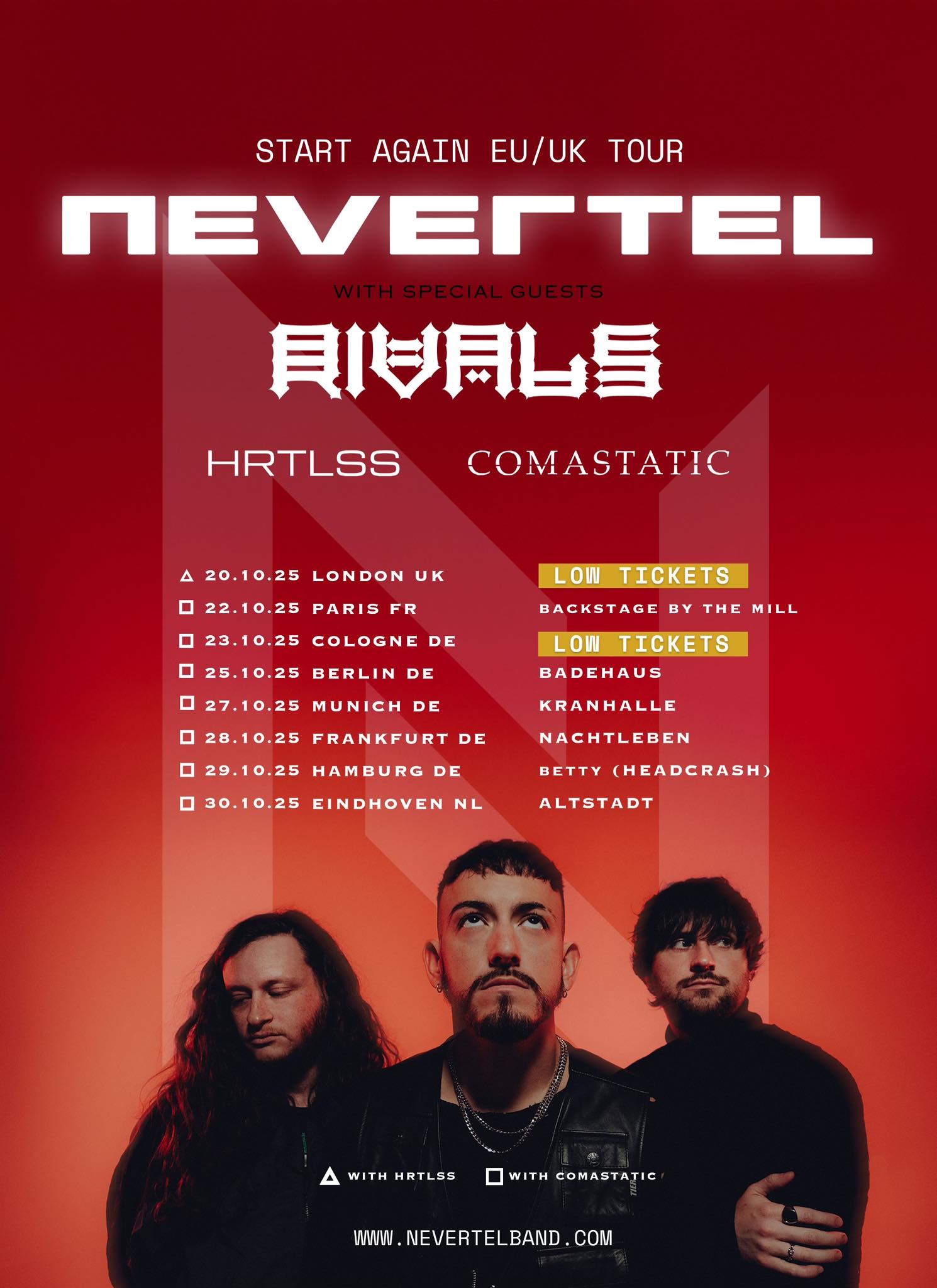Nevertel Start Again Tour 2025 Konzerte Tickets
