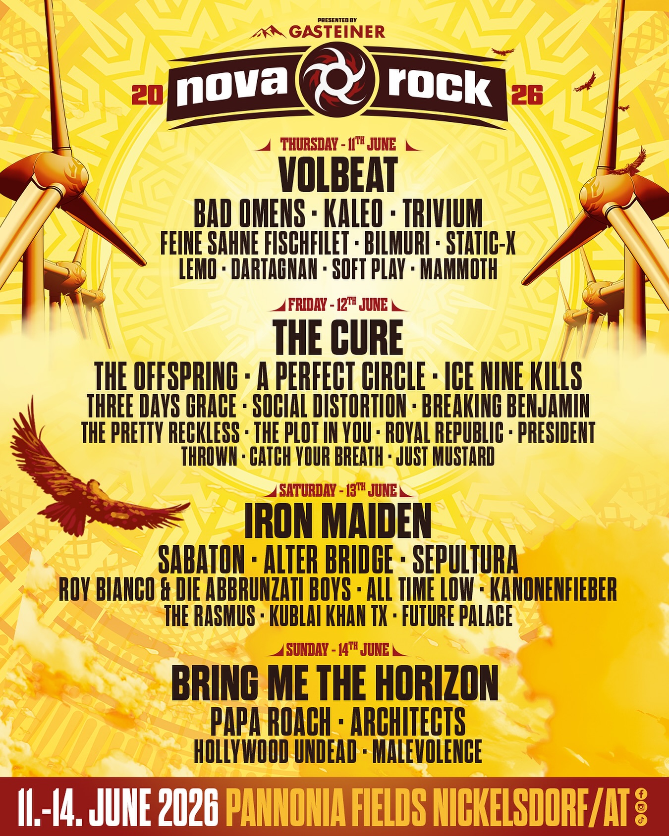 Bring Me The Horizon Nova Rock Festival 2026 Plakat