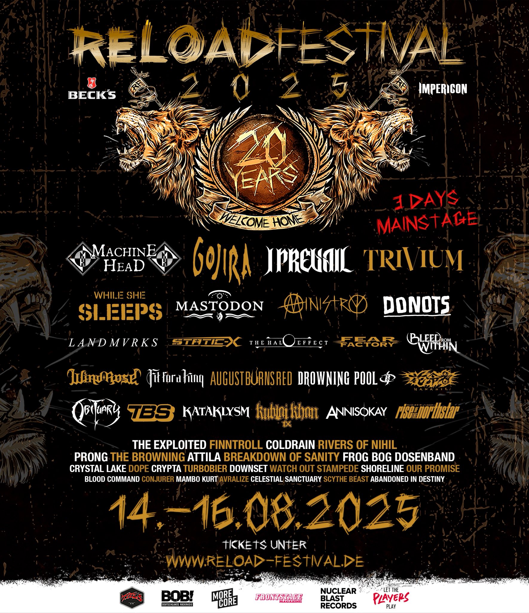 Machine Head Reload Festival 2025 Plakat