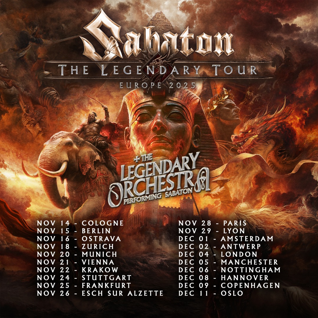 Sabaton The Legendary Tour 2025 Plakat