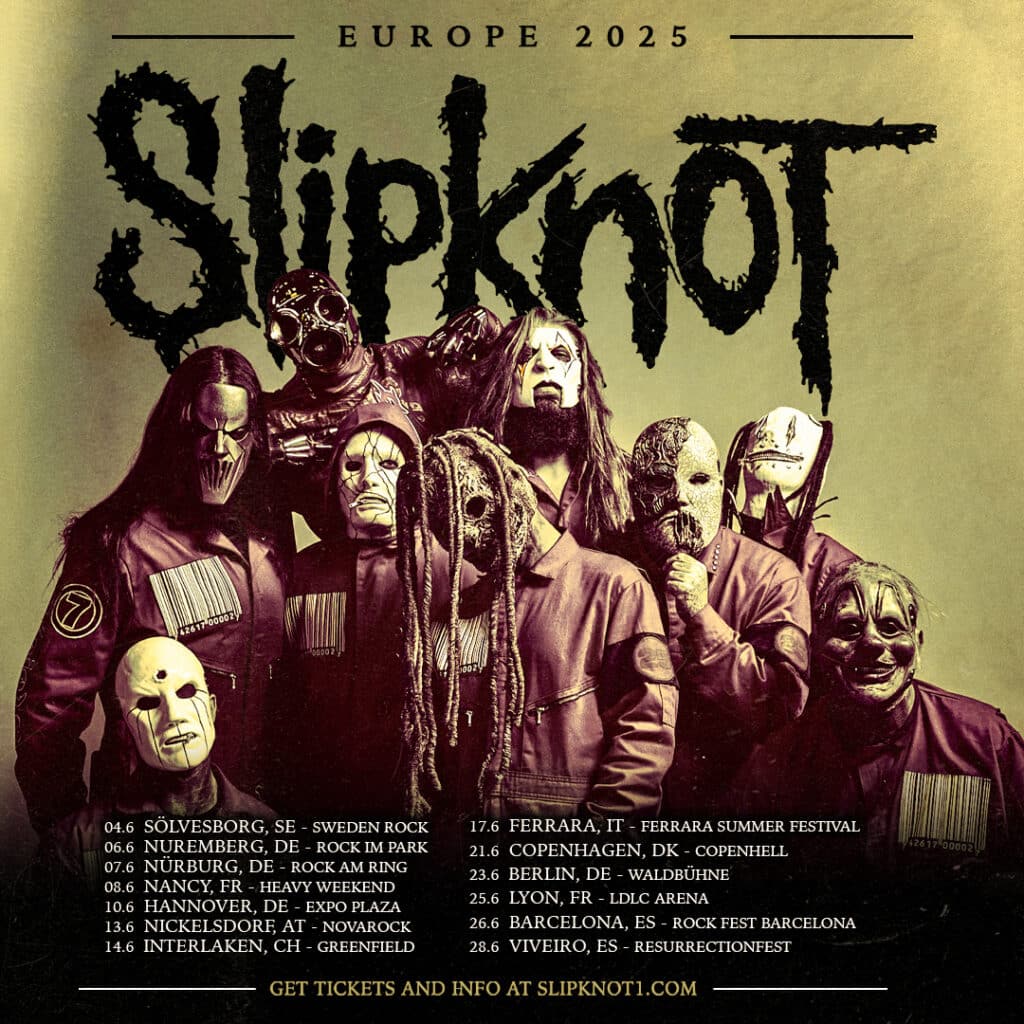 Slipknot Tour 2025 Tickets jetzt auf MoreCore.de