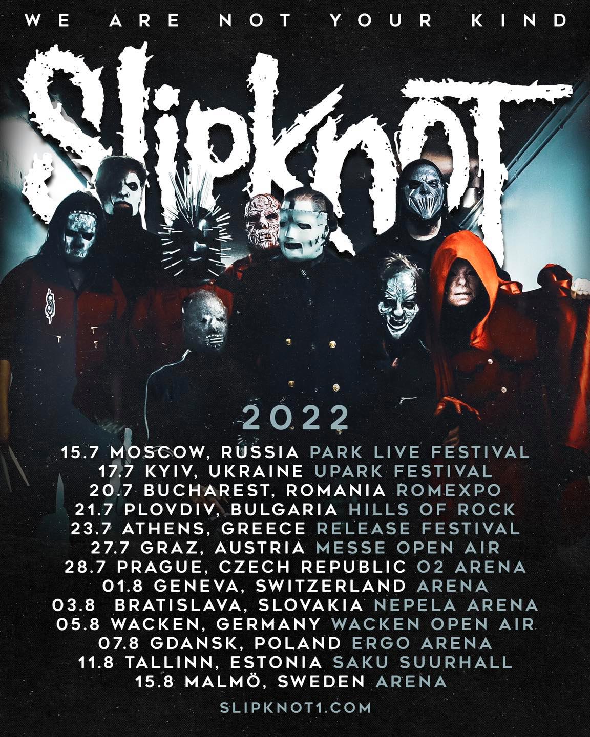 Slipknot Tour 2022 Tickets Konzerte