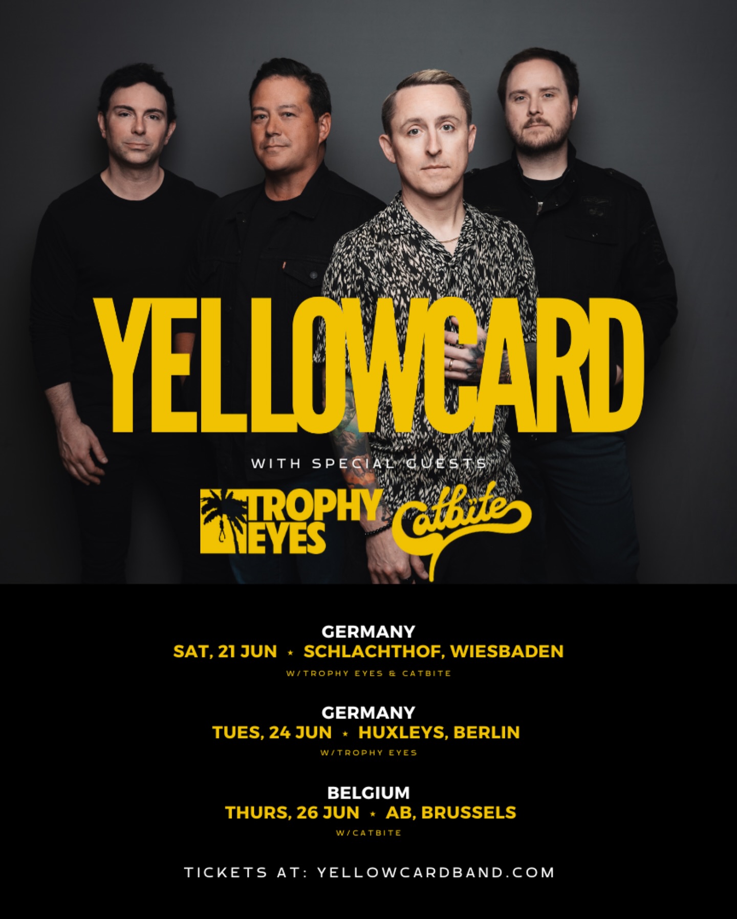 Yellowcard Sommer-Konzerte 2025 Plakat